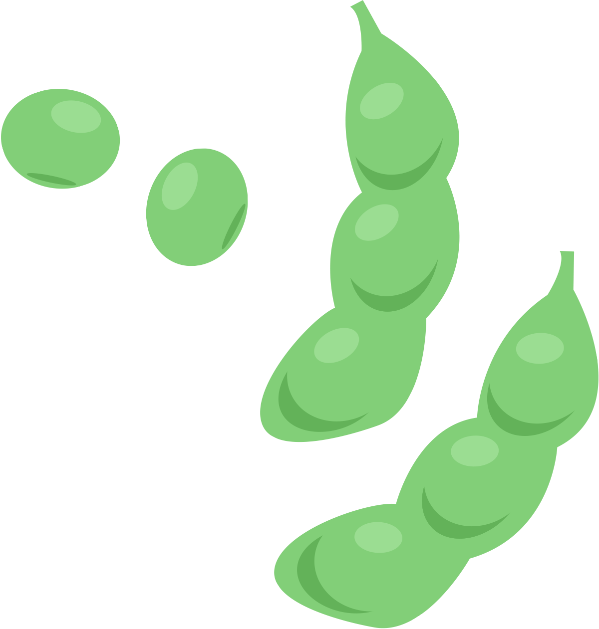 さやに入った枝豆と豆のイラスト